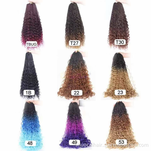 Bohomian River Goddess Faux Locs Box Braid Curly Crochet Hair Braids Senegal Twist Hair Braiding Hair Extension accessories Soft